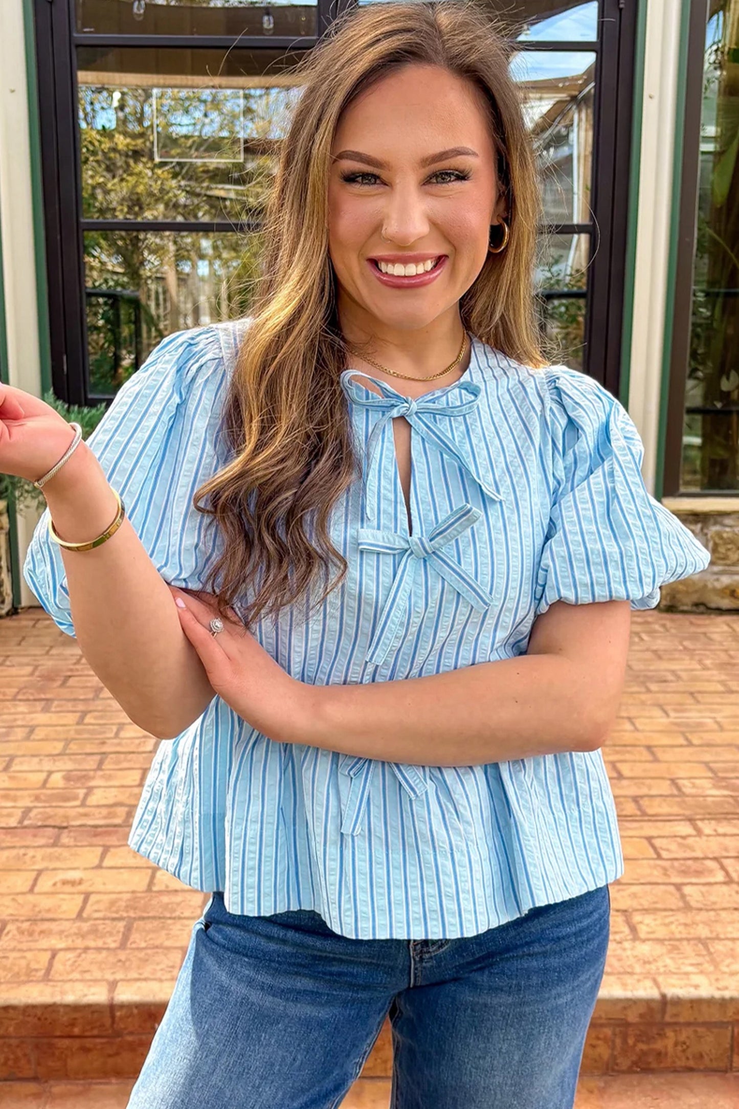 Sky Blue Bow Top