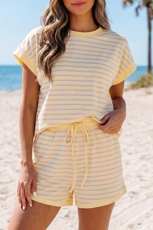 Yellow and Purple stripe set