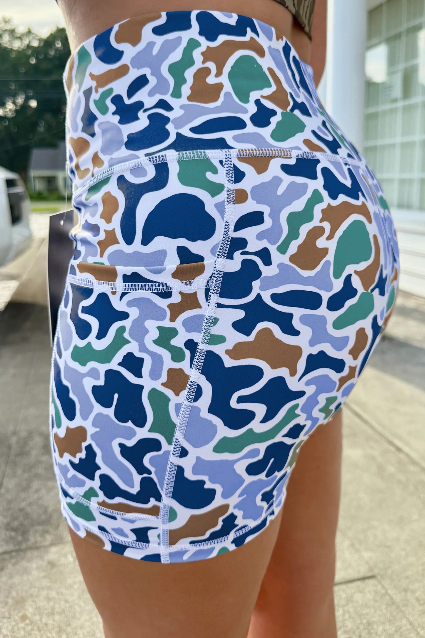 Sky blue Camo biker shorts