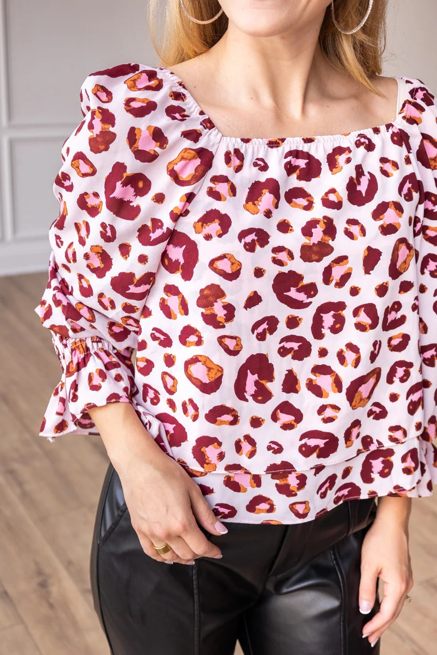 WILD ORCHID LEOPARD LAYERED TOP