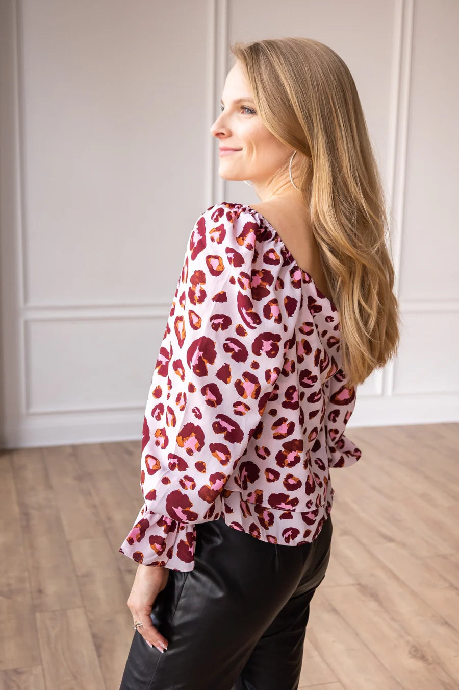 WILD ORCHID LEOPARD LAYERED TOP