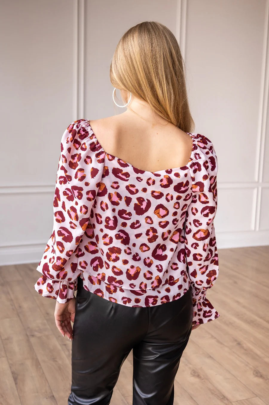 WILD ORCHID LEOPARD LAYERED TOP