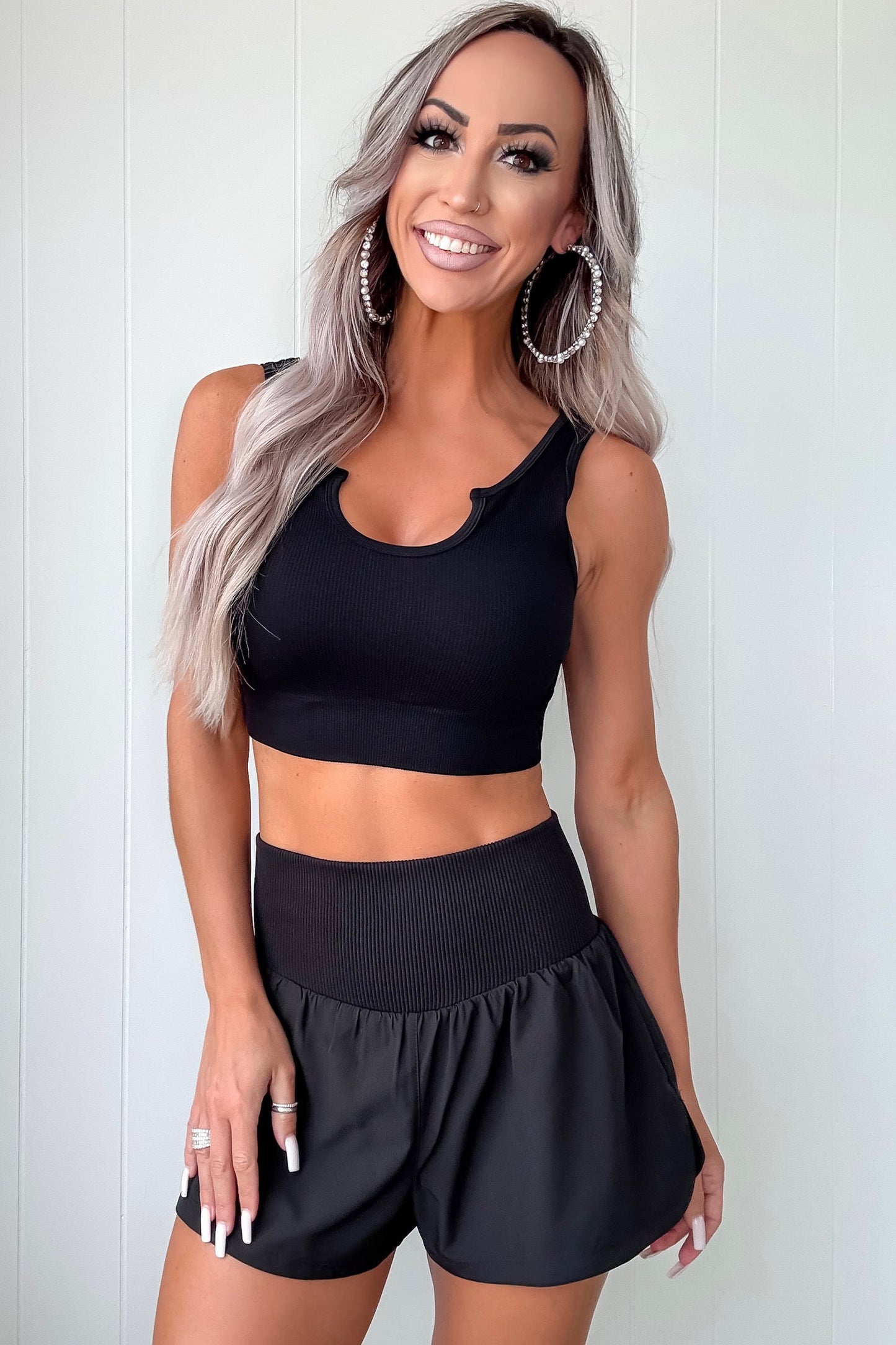 High waisted athletic shorts
