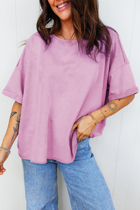 Edgy drop shoulder top