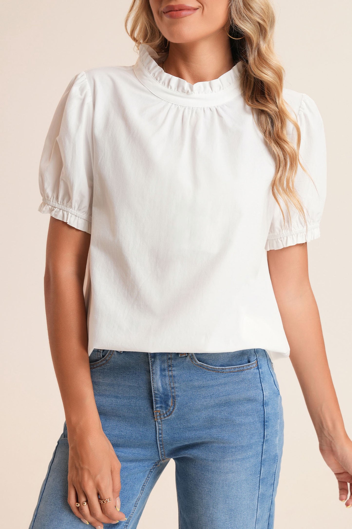 White Frilled Top