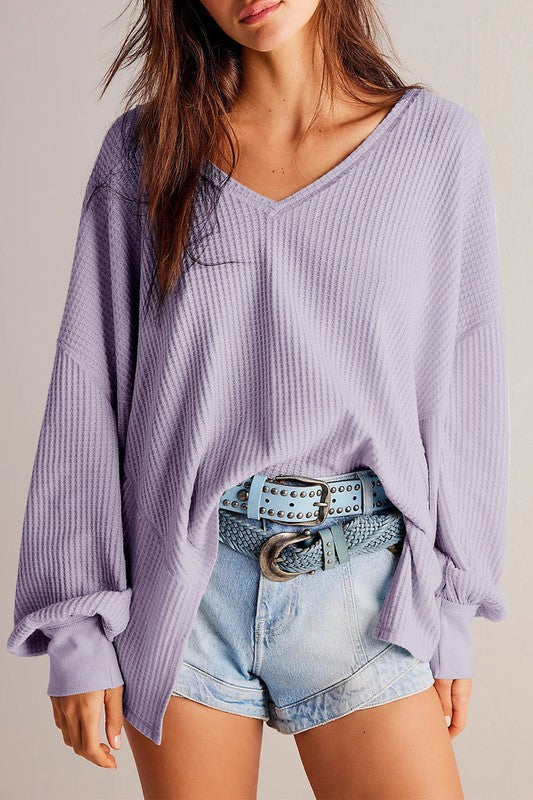 Lavender waffle Top