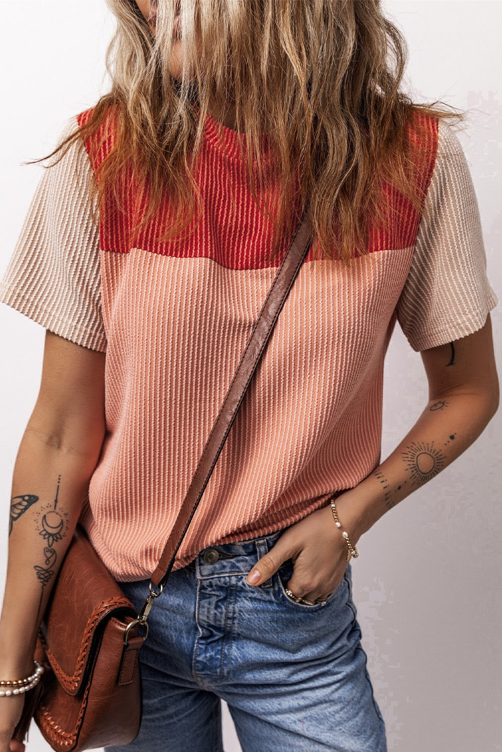 Red Ribbed Top