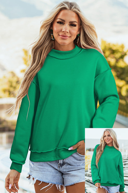 Green Oversized Reversible Crewneck