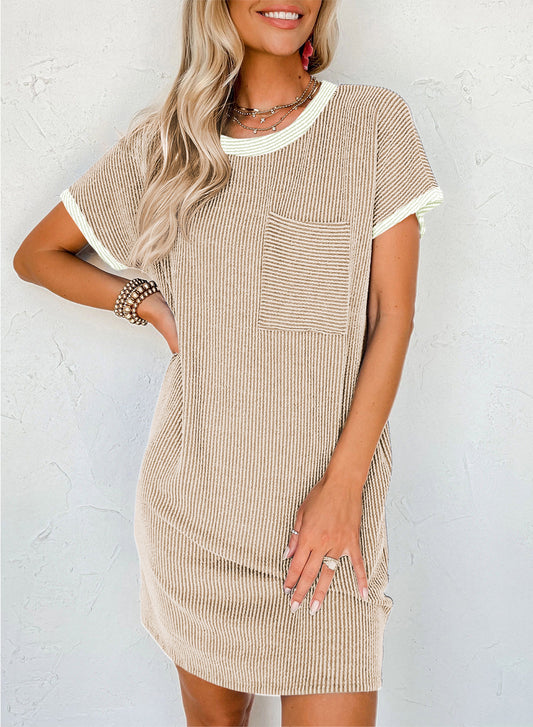 Apricot ribbed dress