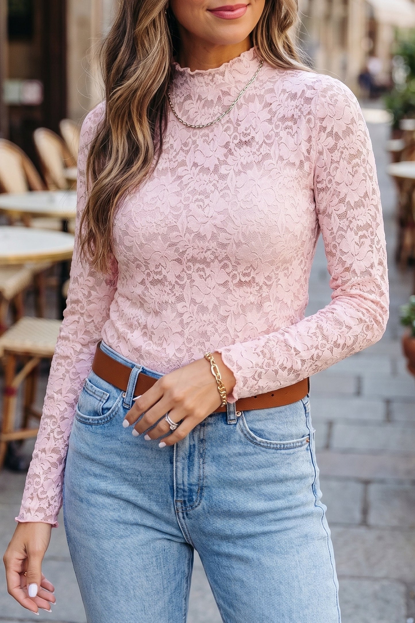 Light Pink Lace Top